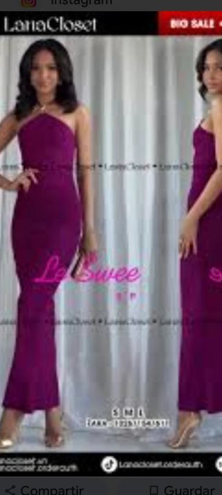 Vestido largo Zara rosa/morado