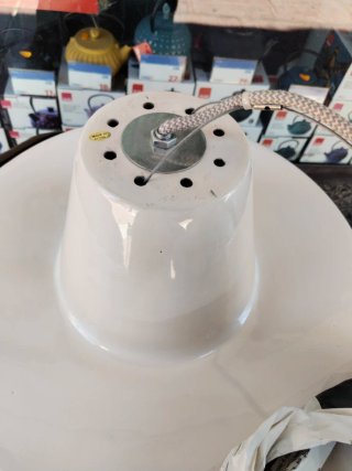 Lámpara Techo Cerámica Blanca Grande