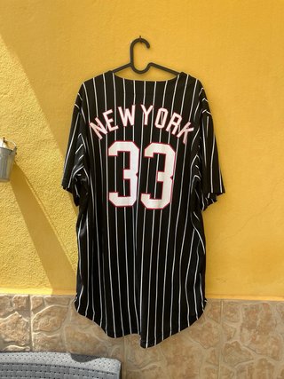 Camiseta Baseball SikSilk Rayas NY 33