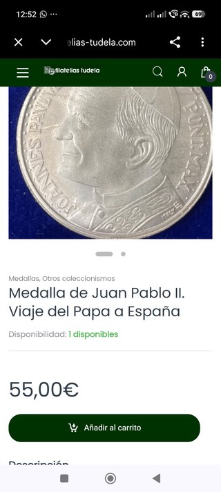 Medalla Papa Juan Pablo II Visita España