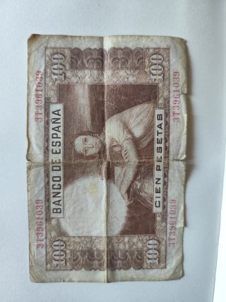 Billete 100 pesetas 1953 y monedas antiguas