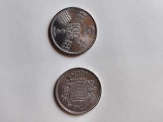 Billete 100 pesetas 1953 y monedas antiguas