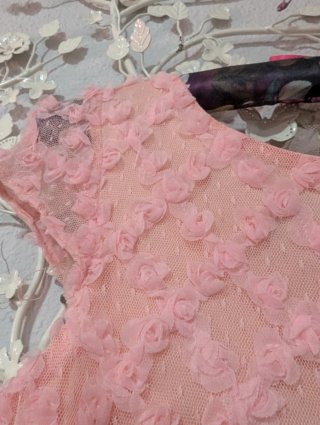 Vestido Poéte rosa y crema