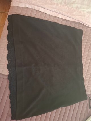 Falda negra vestir encaje talla L