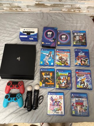 PS4 Pro 1TB + Mandos y accesorios + juegos