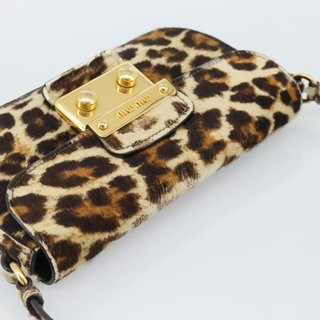 Miu Miu Shoulder Bag Harako leather Beige Gold