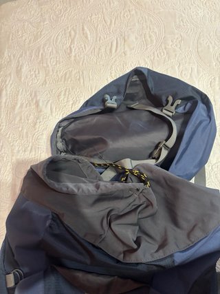 Mochila de viaje 70L azul y gris