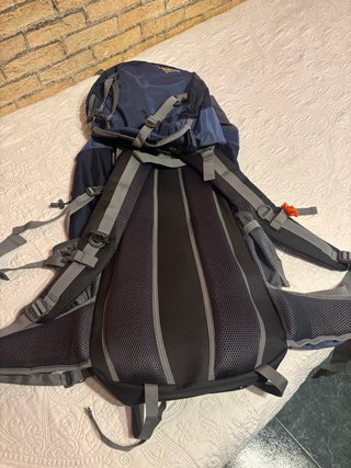 Mochila de viaje 70L azul y gris