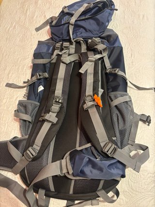 Mochila de viaje 70L azul y gris
