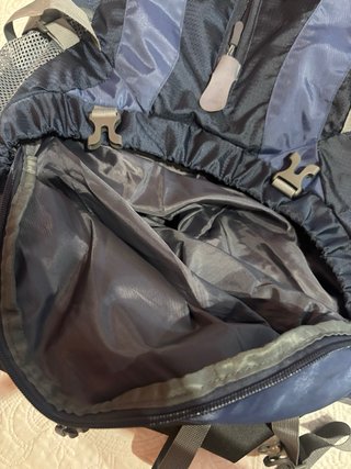 Mochila de viaje 70L azul y gris