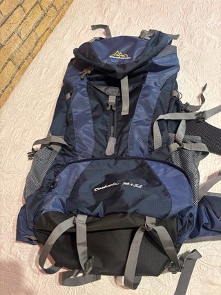Mochila de viaje 70L azul y gris