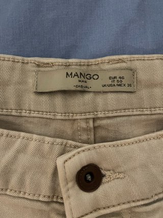 Pantalón corto tejano Mango beige hombre