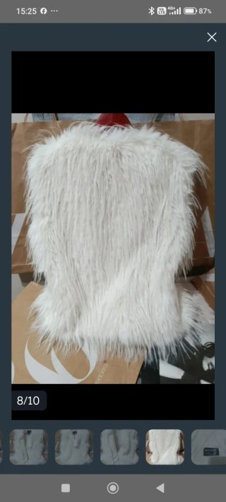 Chaleco Zara efecto pelo blanco talla L