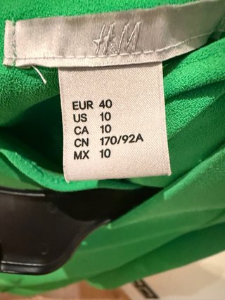 Vestido H&M verde manga larga talla L