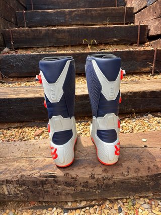 Botas Fox Comp OffRoad Blancas/Azul Marino