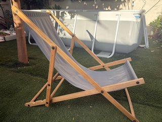 Hamaca de lona y madera plegable