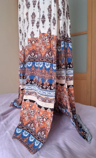 Vestido largo estampado paisley