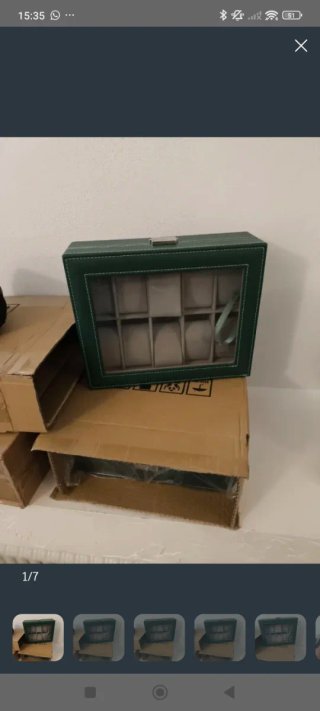 Scatola porta orologi verde