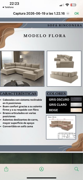 Sofá modular seccional beige y gris