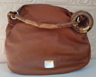 Borsa Jimmy Choo Pelle Marrone Dettagli Animalier