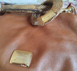 Borsa Jimmy Choo Pelle Marrone Dettagli Animalier
