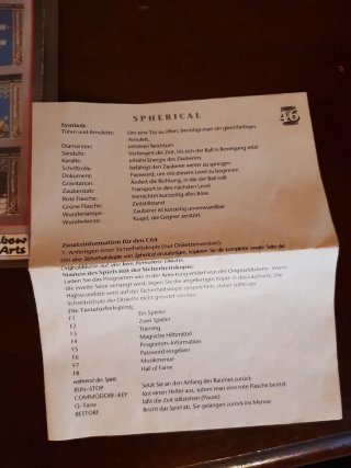 Spherical Commodore 64 Cassetta Rainbow Arts 1989