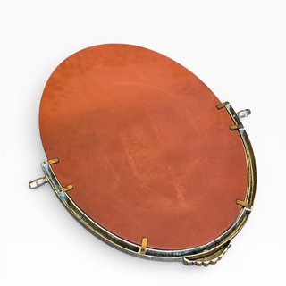 Espelho Oval Vintage Biselado Moldura Metal