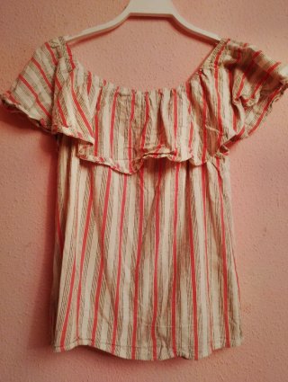 Blusa Verano Hombros Descubiertos Rayas