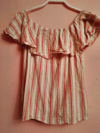 Blusa Verano Hombros Descubiertos Rayas