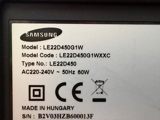 Samsung TV LCD 22” (funciona perfectamente)