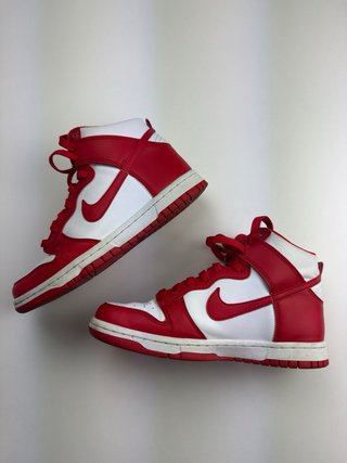 Nike Dunk High Blancas Championship Red