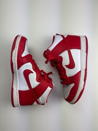 Nike Dunk High Blancas Championship Red