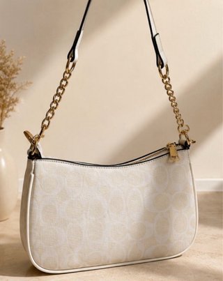 Bolso Coach Beige y Dorado