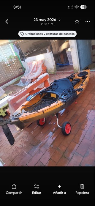 Kayak naranja autovaciable sit-on-top