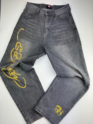 Jeans Ed Hardy Y2K Lobos salvajes Mujer