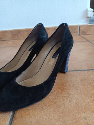Zapatos de tacón negros piel mujer 40