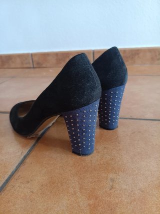 Zapatos de tacón negros piel mujer 40
