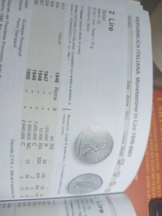 Moneta 2 Lire Spiga 1950 Repubblica Italiana