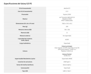 ⭐️ SAMSUNG S23 FE 256GB + Funda y Cable