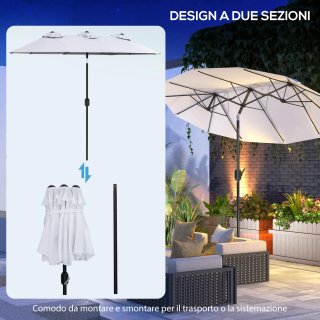 Ombrellone da Giardino Doppio Inclinabile 295x152