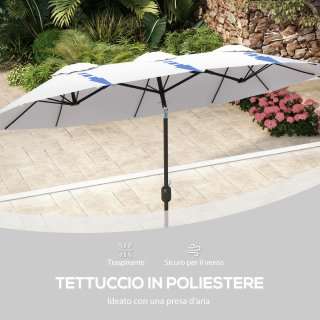 Ombrellone da Giardino Doppio Inclinabile 295x152