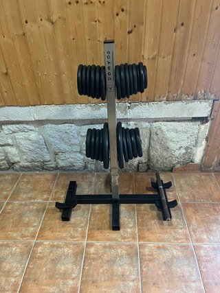 Rack de pesas Domyos con discos