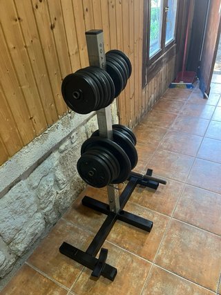 Rack de pesas Domyos con discos
