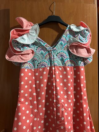 Vestido Flamenca Rosa Lunares