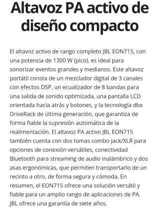 Pareja altavozes JBL EON715