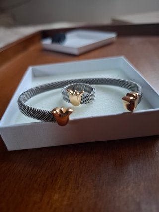 Pulsera Acero y Oro 18k