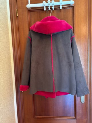 Abrigo piel sintética reversible L