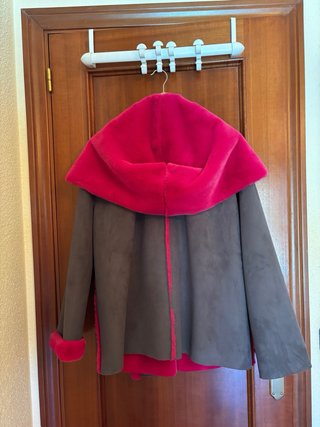 Abrigo piel sintética reversible L