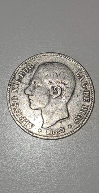 Moneda Alfonso XII 1885 Plata