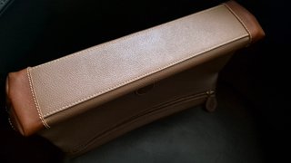 Trussardi borsa clutch pochette pelle beige